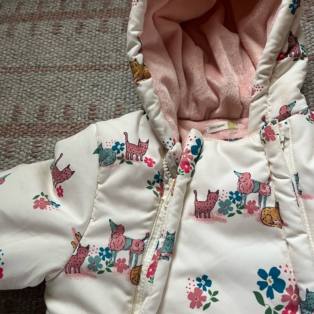 EUC John Lewis 12-18 month snowsuit with mittens - Picture 3 of 5